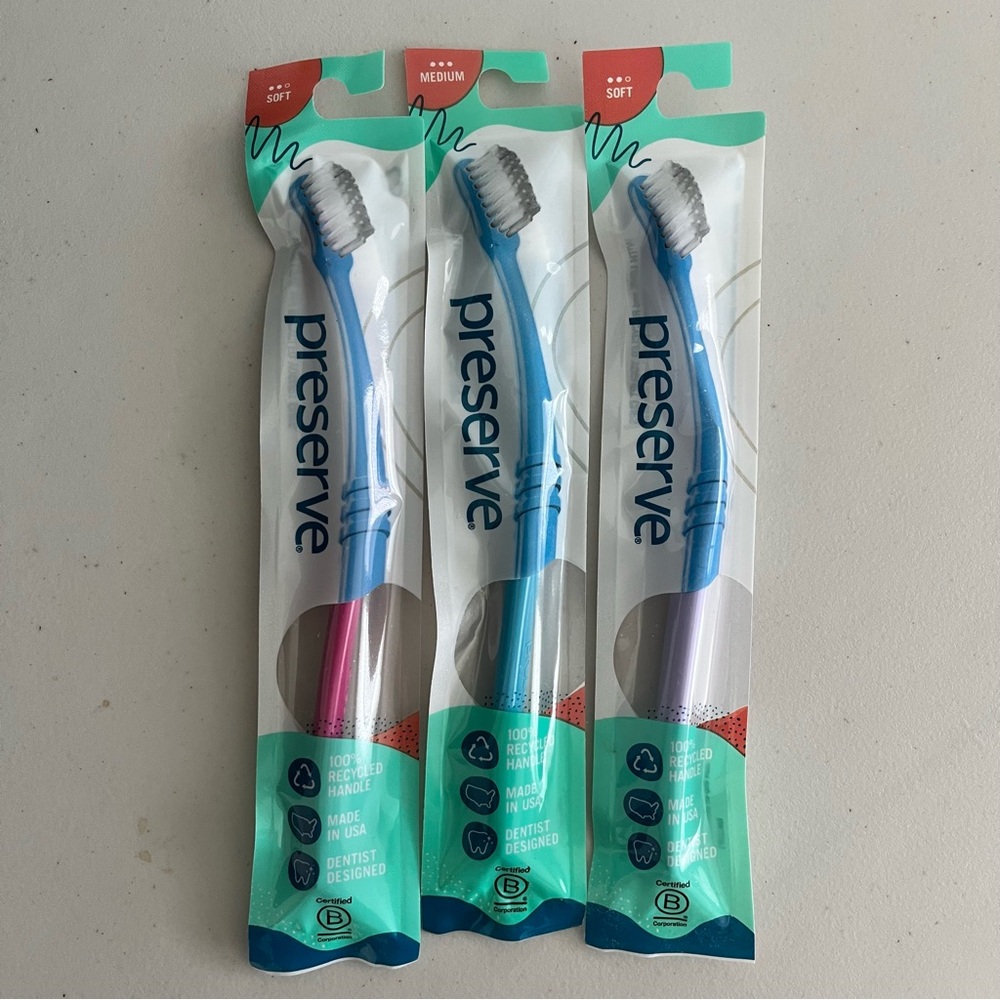 Bundle of 3 eco friendly toothbrushes